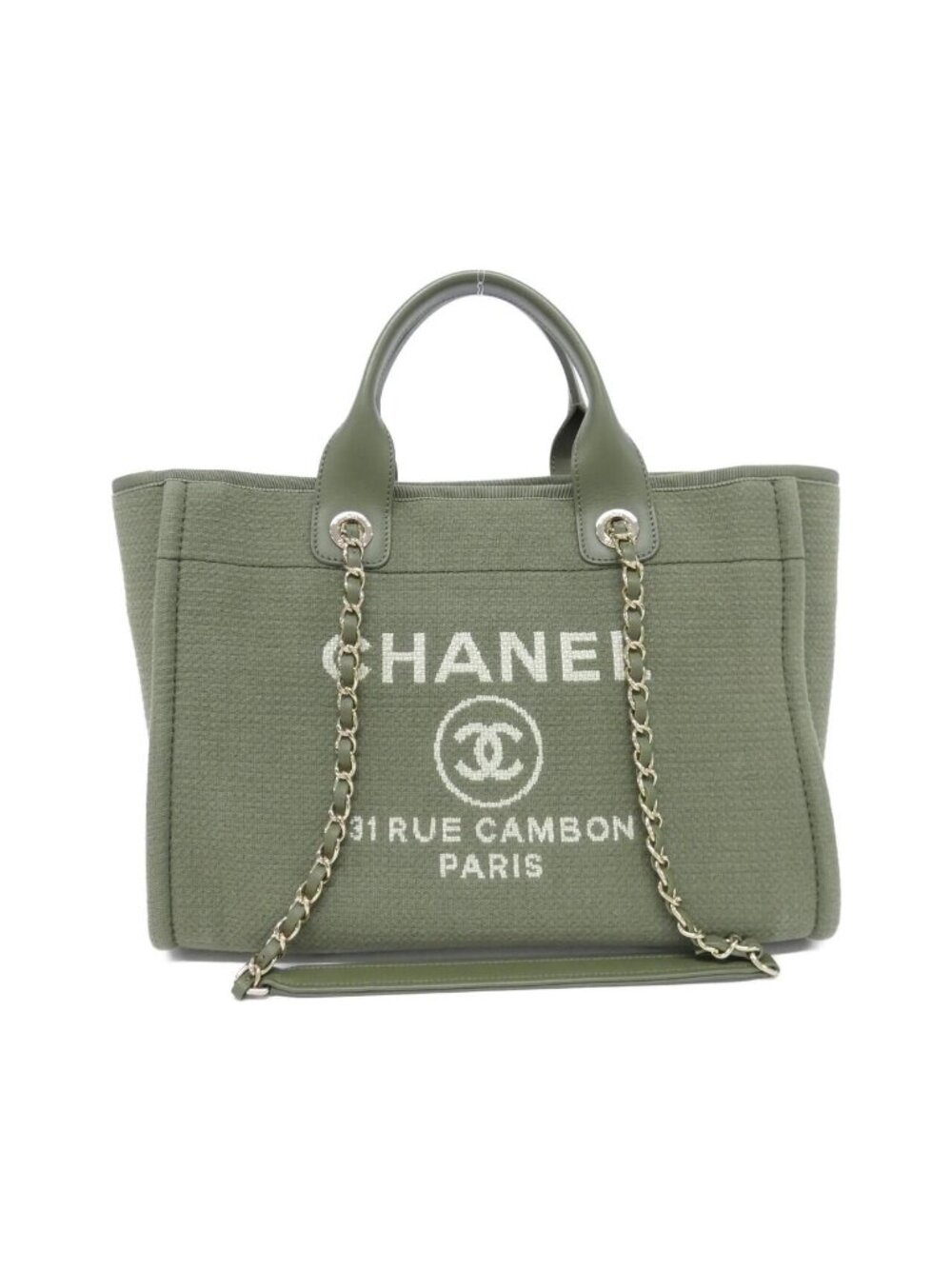 Chanel Deauville Line Tote Green Gold